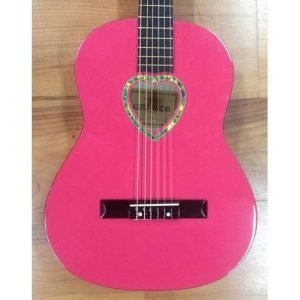 גיטרה קלאסית 3/4 אלברטו מנצ’יני PINK heart-shaped חור סאונד Alberto Manchini
