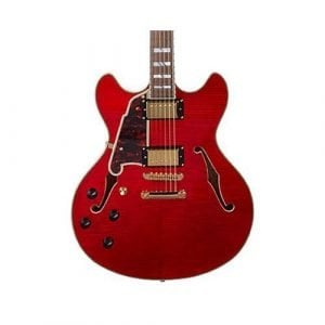 גיטרה 1/4 ווליום שמאלית D’Angelico EXCEL DC sחלק עליון-bar tailpiece CHERRY