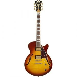 גיטרה 1/4 ווליום D’Angelico EXCEL SS sחלק עליון-bar tailpiece ICED TEA BURST