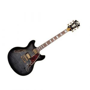 גיטרה 1/4 ווליום D’Angelico EXCEL DC sחלק עליון-bar tailpiece GREY BLACK