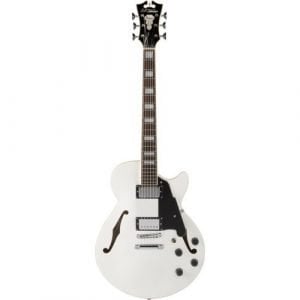 גיטרה רבע ווליום + נרתיק D’Angelico Premier SS White