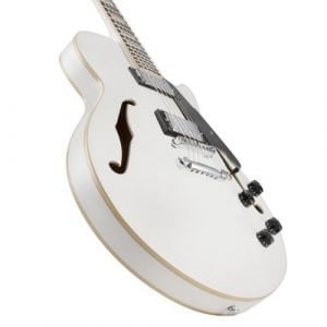 גיטרה רבע ווליום + נרתיק D’Angelico Premier SS White