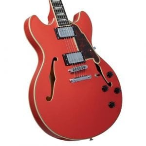 גיטרה רבע ווליום + נרתיק D’Angelico Premier DC FIESTA RED sחלק עליון-bar tailpiece