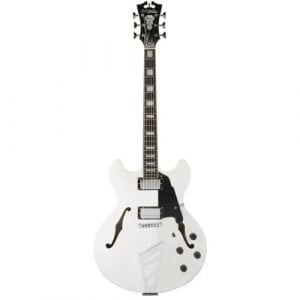 גיטרה רבע ווליום + נרתיק D’Angelico Premier DC White stair step tail