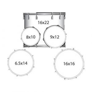 מערכת תופים 5 חלקים “22 כולל אביזרים ומצילות Ludwig