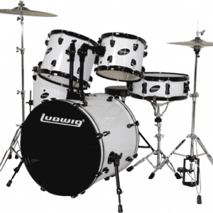 מערכת תופים 5 חלקים “22 כולל אביזרים ומצילות LUDWIG LC175 WH