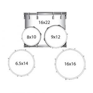 מערכת תופים 5 חלקים “22 כולל אביזרים ומצילות LUDWIG LC175 WH
