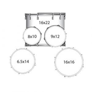 מערכת תופים 5 חלקים “22 כולל אביזרים ומצילות LUDWIG LC175 WR