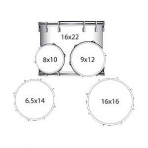 מערכת תופים 5 חלקים “22 כולל אביזרים ומצילות LUDWIG LC175 BL