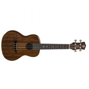יוקללי – Lizard Mahogany Concert בעיטור עלים מגולף מבית Luna Guitars