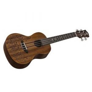 יוקללי – Lizard Mahogany Concert בעיטור עלים מגולף מבית Luna Guitars