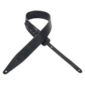 רצועה לגיטרה שחורה מעור “2 LEVY’S MV417DSL-BLK Veg Tan Leather
