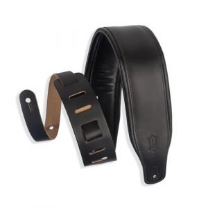 רצועה לגיטרה “3 LEVY’S M26PD-BLK Top Grain Leather Guitar S