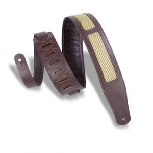 רצועה לגיטרה “2.5 LEVY’S MCT26A-DBR DARK BROWN / GOLD