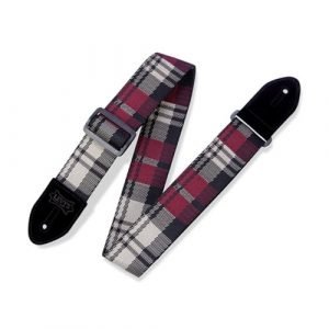 רצועה לגיטרה “2 LEVY’S MC8VIN-010 GARNET PLAID POLY