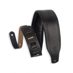 רצועה לגיטרה “3 LEVY’S M26PD-BLK Top Grain Leather Guitar S