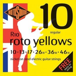 סט מיתרים 0.10 לחשמלית ניקל ROTOSOUND R10