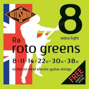 סט מיתרים ניקל 0.8 לחשמלית ROTOSOUND R8