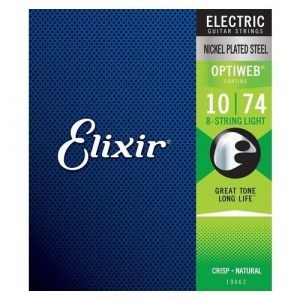 סט מיתרים לחשמלית 8 מיתרים ELIXIR OPTIWEB 0.10-0.74