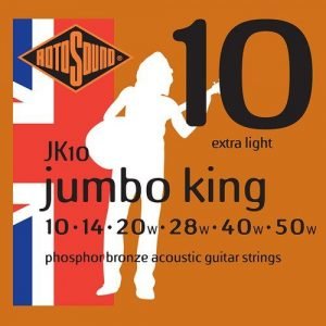 סט מיתרים 0.10 לגיטרה אקוסטית ROTOSOUND JK10