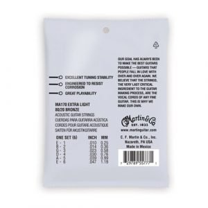 סט מיתרים 0.10 לגיטרה אקוסטית MARTIN AUTHENTIC SP MA170