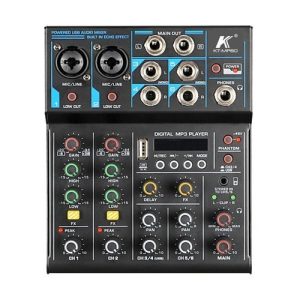 מיקסר 6 ערוצים עם אפקט והקלטה KARSECT KT-MP60 Bluetooth