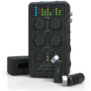 IK Multimedia iRig Pro Quattro I/O: כרטיס קול מקצועי נייד עם 4 כניסות ומיקרופונים חיצוניים למוזיקאים ויוצרי תוכן