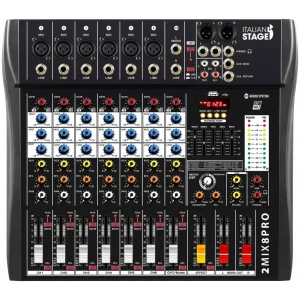 המיקסר המושלם למוזיקאים: Italian Stage 2MIX8PRO – מיקסר 8 ערוצים עם DSP ואפקטים מרהיבים