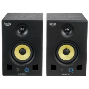 מוניטורים לאולפן עם וופר 5 אינץ’: Hercules DJMONITOR 5 – זוג מוניטורים בקוטר 5, הסאונד המקצועי שאתה צריך