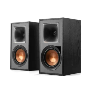 רמקולים מדפיים Klipsch R-51PM: אקטיביים ואלחוטיים, צליל עוצמתי בטכנולוגיית Tractrix®, חיבורים רבים כולל פטיפון ו-Bluetooth, בקרת באס דינאמית
