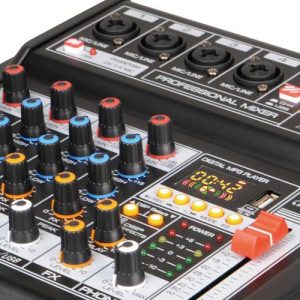 מיקסר 4 ערוצים XLR עם Bluetooth ואפקטים דיגיטליים – סאונד מושלם לכל אירוע
