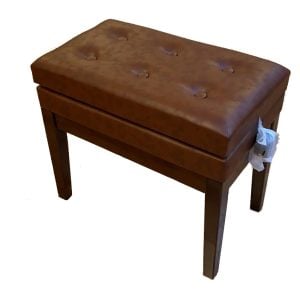 כיסא לפסנתר Walnut מבריק 32.5×55.5 מתכוונן גובה 50-59 עם תא לתווים HY-PJ007 HY MUSIC