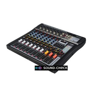מיקסר עם מסך ונגן MP3 | 8 ערוצים, Bluetooth, ואפקטים דיגיטליים | אידיאלי לקריוקי ואירועים