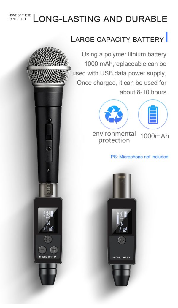VK 38 UHF Wireless Microphone Converter XLR Transmitter And Receiver For Dynamic Microphone Guitar Receiver Transmission 1