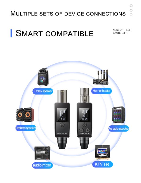 VK 38 UHF Wireless Microphone Converter XLR Transmitter And Receiver For Dynamic Microphone Guitar Receiver Transmission 5
