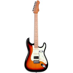 גיטרה חשמלית SQOE בסגנון Fender Stratocaster עם צוואר Roast Maple וצבע Sunburst
