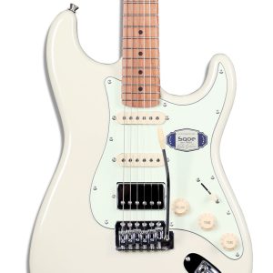 גיטרה חשמלית מקצועית SQOE בסגנון Fender Stratocaster בצבע Gloss White