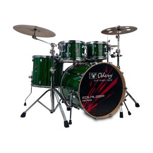 מערכת תופים 5 חלקים 22 אינץ’ EQ-220L מסדרת EQUALIZER בצבע Green Trees – תופים למתקדמים ואיכותיים מבית Odery ברזיל, מערכת תופים אקוסטית עם צליל מקצועי ונוכחות בימתית