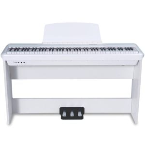 פסנתר חשמלי לבן Pearl River P-60 – חוויית נגינה מושלמת עם מקלדת שקולה, סאונד עוצמתי וחבילת אביזרים מלאה