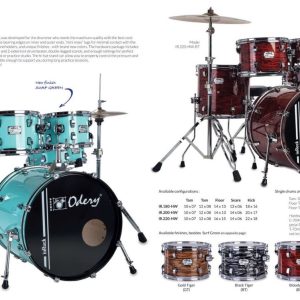 מערכת תופים עם כסא – מערכת תופים 5 חלקים 22″ סדרת inRock בצבע SURF GREEN מבית Odery (Brazil) כולל איבזור למתחילים ולמתקדמים