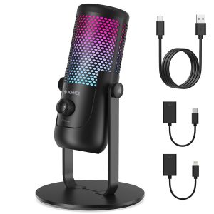 מיקרופון קונדנסר USB לגיימינג סטרימינג והקלטות NEOTRACK LX עם אורות RGB מבית DONNER – מיקרופון מקצועי לפודקאסטים, שידורי טוויץ’, זום ויצירת תוכן