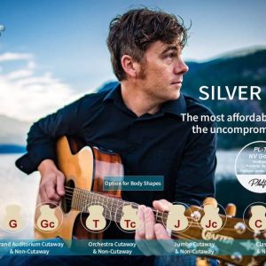 גיטרה בצבע טבעי CRAFTER HG-100 מסדרת SILVER בצבע טבעי + תיק מרופד לנגינה מקצועית וצליל עשיר