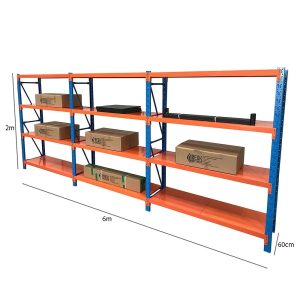 מערכת מדפים מודולרית Medium Duty – 4 שלבים, עומס מרבי 200 ק”ג