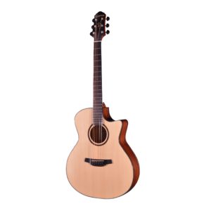 גיטרה מקצועית לנגנים CRAFTER HG-200CE בצבע טבעי עם Cutaway + תיק מרופד לנגינה מקצועית וסאונד עשיר