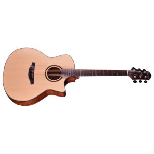 גיטרה מקצועית לנגנים CRAFTER HG-200CE בצבע טבעי עם Cutaway + תיק מרופד לנגינה מקצועית וסאונד עשיר