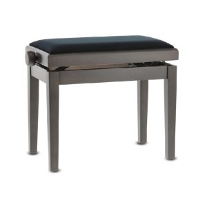 כסא לפסנתר מקצועי BENCH DELUXE מבית GEWA – איכותי, ארגונומי, בצבע וולנאט כהה עם מושב מרופד שחור