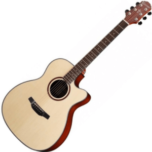 גיטרה אקוסטית מוגברת CRAFTER HJ-250 CE עם Cutaway בצבע טבעי – גיטרה ג’אמבו איכותית עם חיבור למגבר וסאונד מקצועי