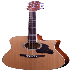 גיטרה אקוסטית מוגברת CRAFTER DE 7N עם Cutaway בצבע חום מבריק – סאונד איכותי, דגם STANDARD Series + תיק מרופד לנגנים מקצועיים ומתחילים