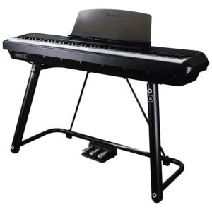 פסנתר חשמלי P200 שחור מבית Pearl River – כולל סטנד U ושלישיית פדלים | סאונד מקצועי ומגע קלידים אמיתי