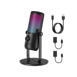 מיקרופון לגיימינג USB NEOTRACK LX מבית DONNER – מיקרופון לגיימינג, סטרימינג, פודקאסטים והקלטות עם תאורת LED איכותית